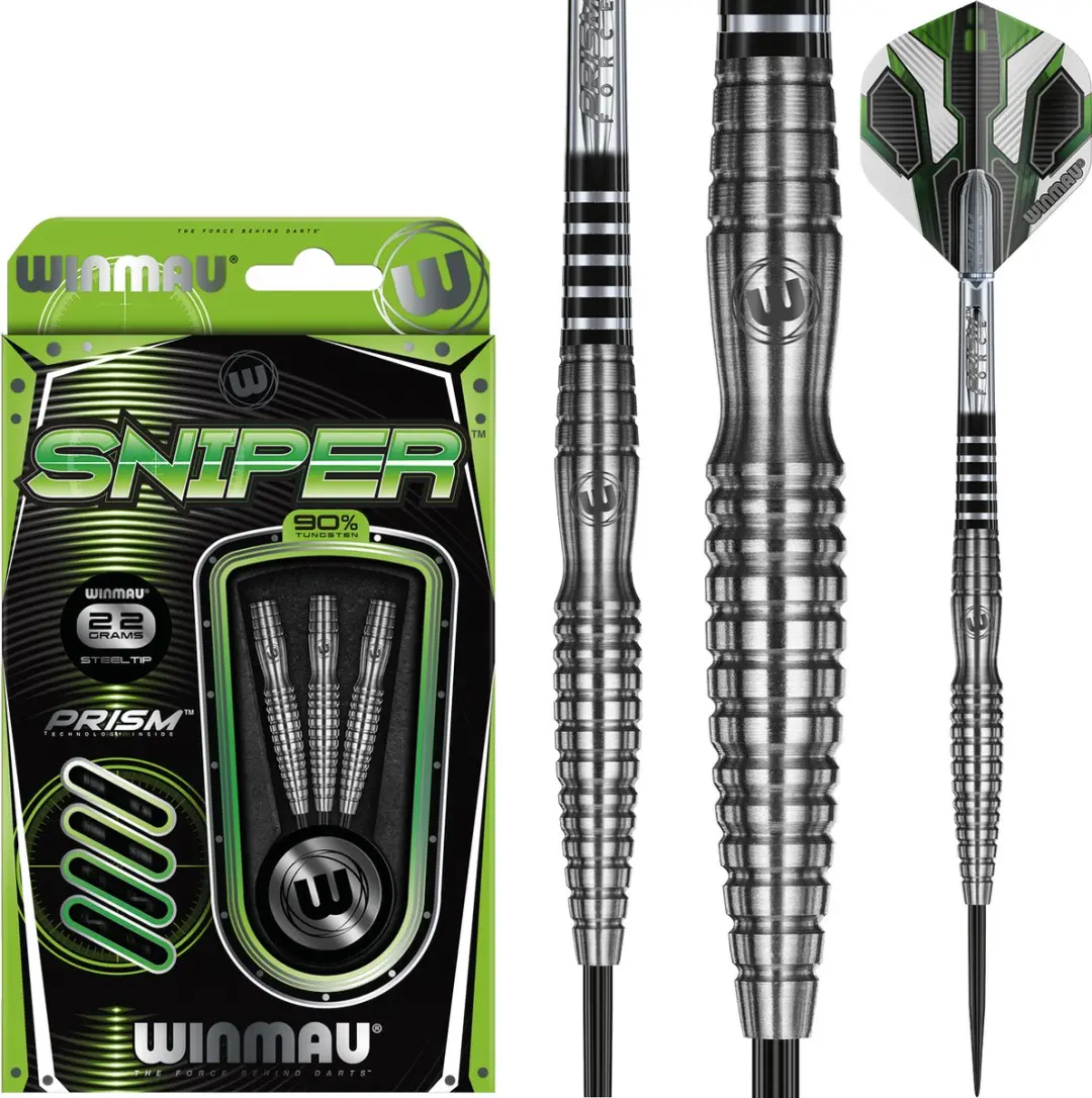 Winmau Sniper V2 Dartpijlen - 3 Stuks - Zilver/Groen
