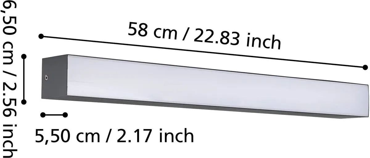 Eglo Salitta Wandlamp Buiten LED 58cm - Zwart