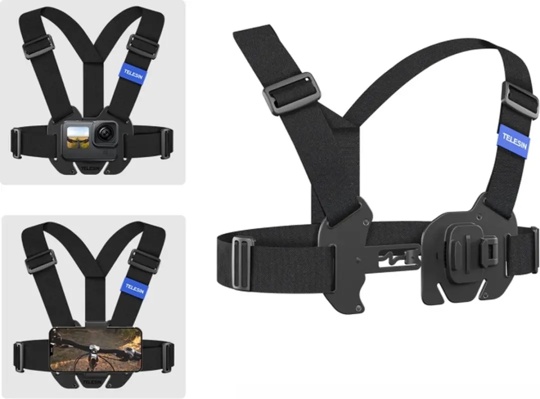 Telesin Borstriemenhouder voor DJI Osmo Actiecamera - Zwart