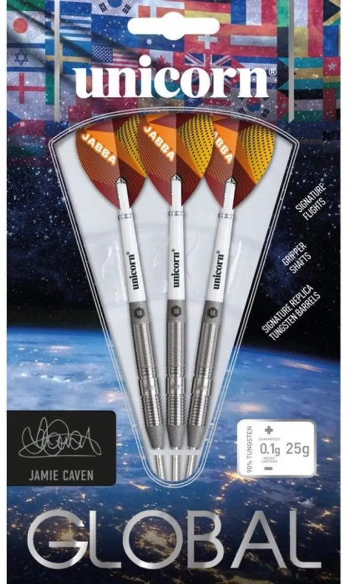 Unicorn Jamie Caven 90% Dartpijlen - 3 Stuks - Zilver