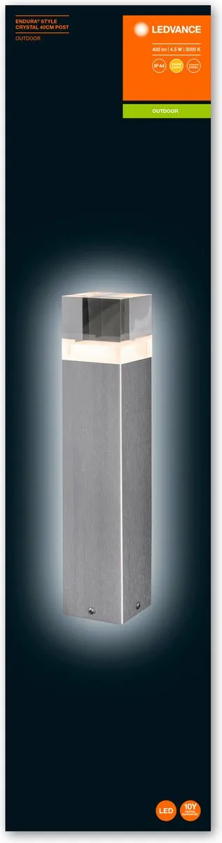 LEDVANCE Endura Style Crystal Wandlamp 40cm - Staal - 3000K - IP44