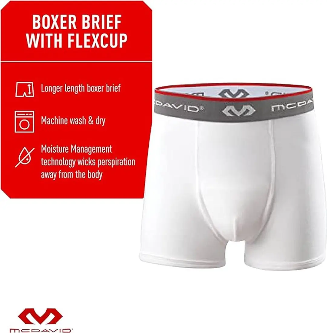McDavid MLB Tok Boxer Short - FlexCup - Jeugd 7-12 jaar Wit