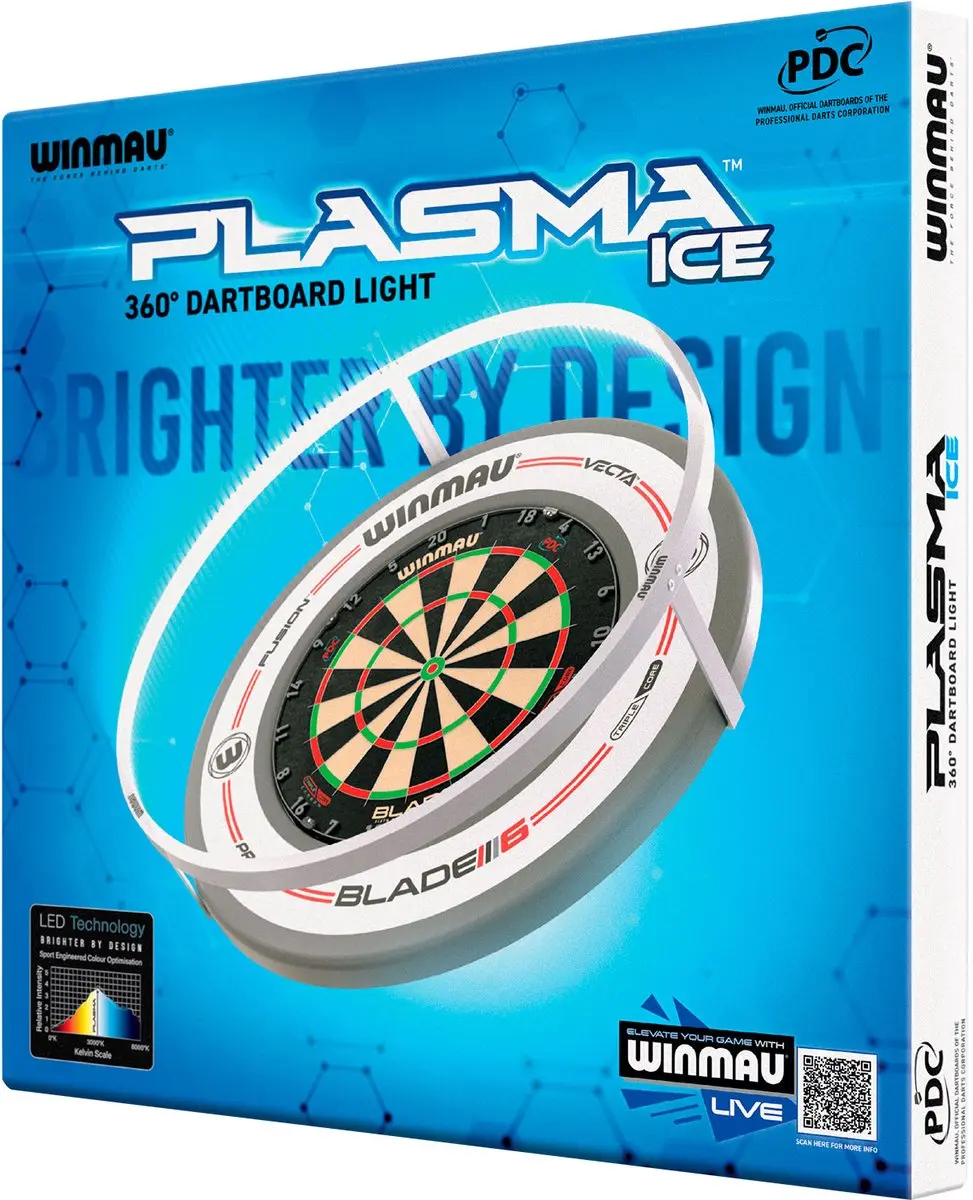 Winmau Plasma Ice Dartbordverlichting Wit