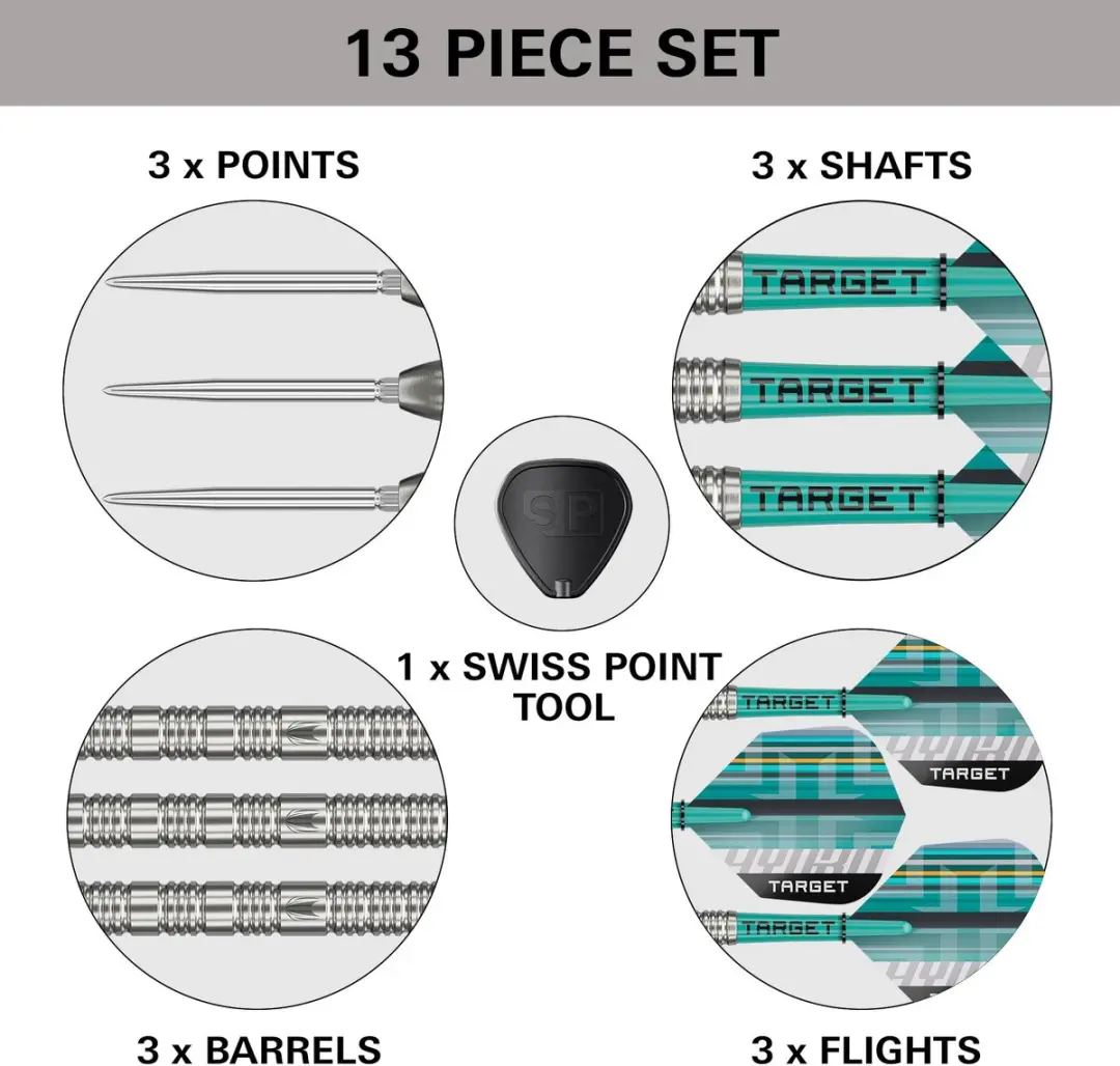 Target Darts Hydro Steel Tip Set 3 Stuks - Barrel 02 - 90% Tungsten