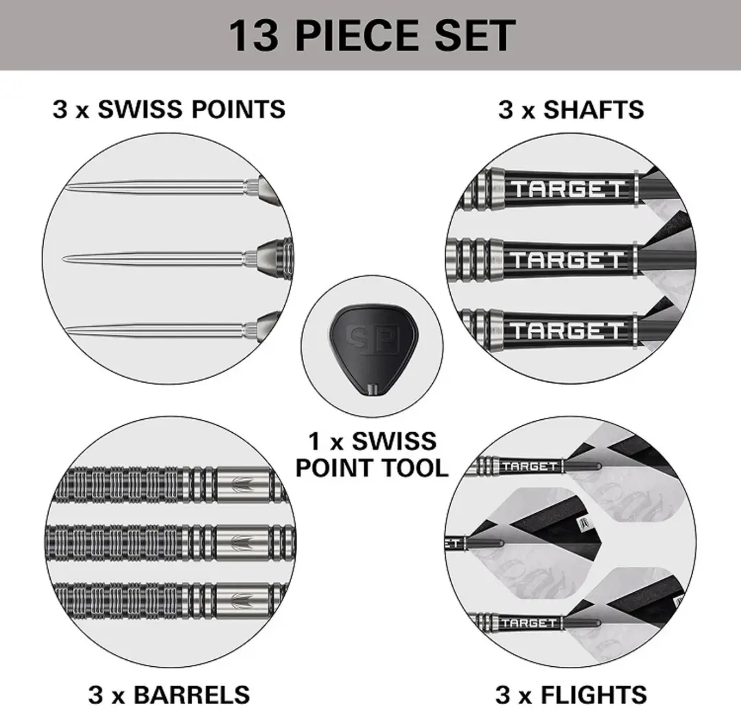 Target Beau Greaves G1 Swiss Point 90% Dartpijlen - 3 Stuks - Zilver