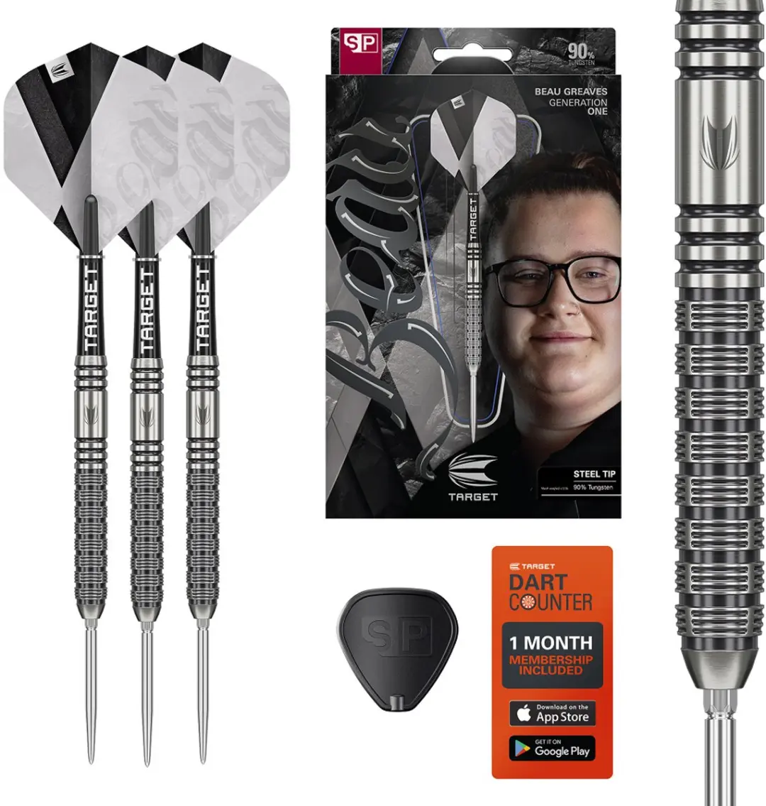 Target Beau Greaves G1 Swiss Point 90% Dartpijlen - 3 Stuks - Zilver