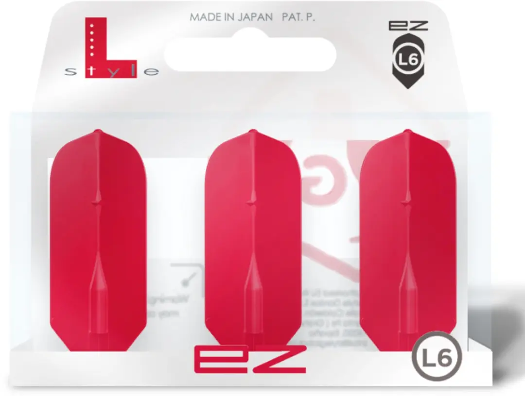 L-Style EZ L6 Slim Dart Flights FP1604 - 3 Stuks - Rood