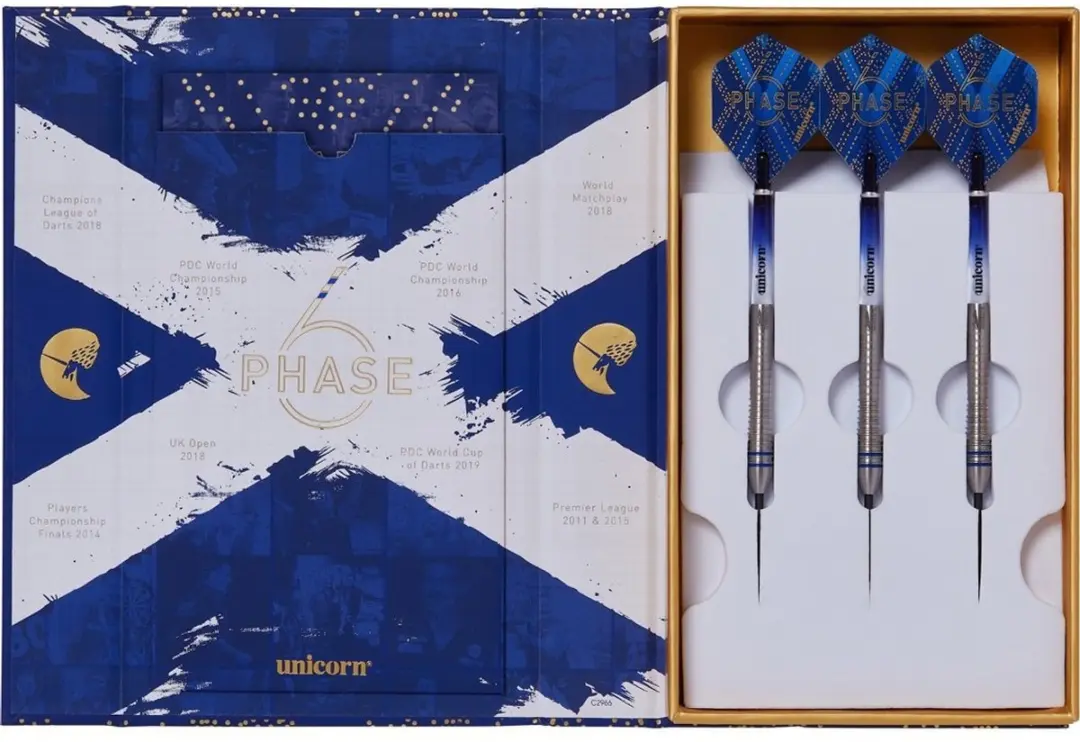Unicorn Gary Anderson Phase 6 Dartpijlen 3 Stuks - Blauw/Grijs/Zilver