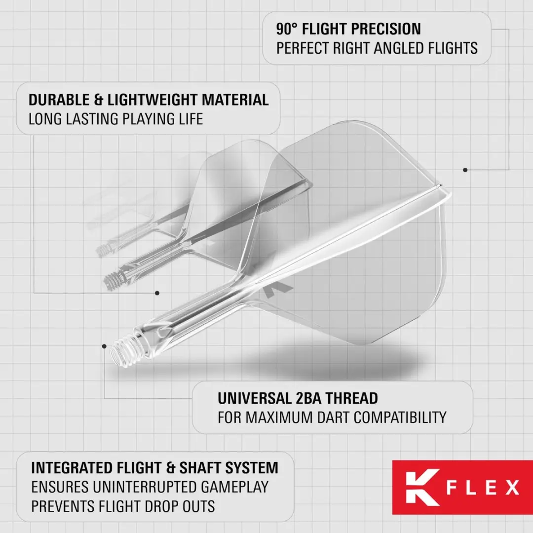 Target K-Flex Clear NO2 Dart Flights Intermediate 26mm - 1 Stuks