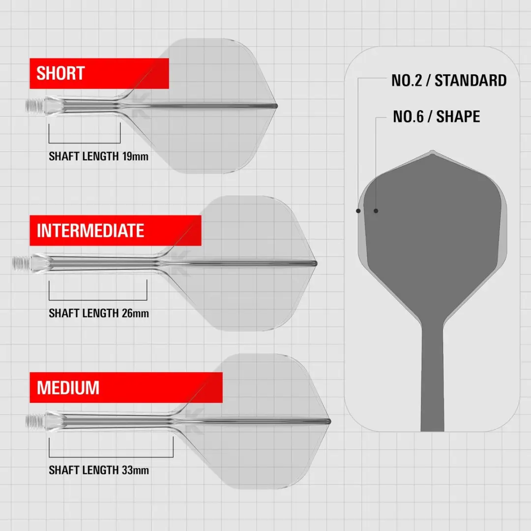 Target K-Flex Clear NO2 Dart Flights Intermediate 26mm - 1 Stuks