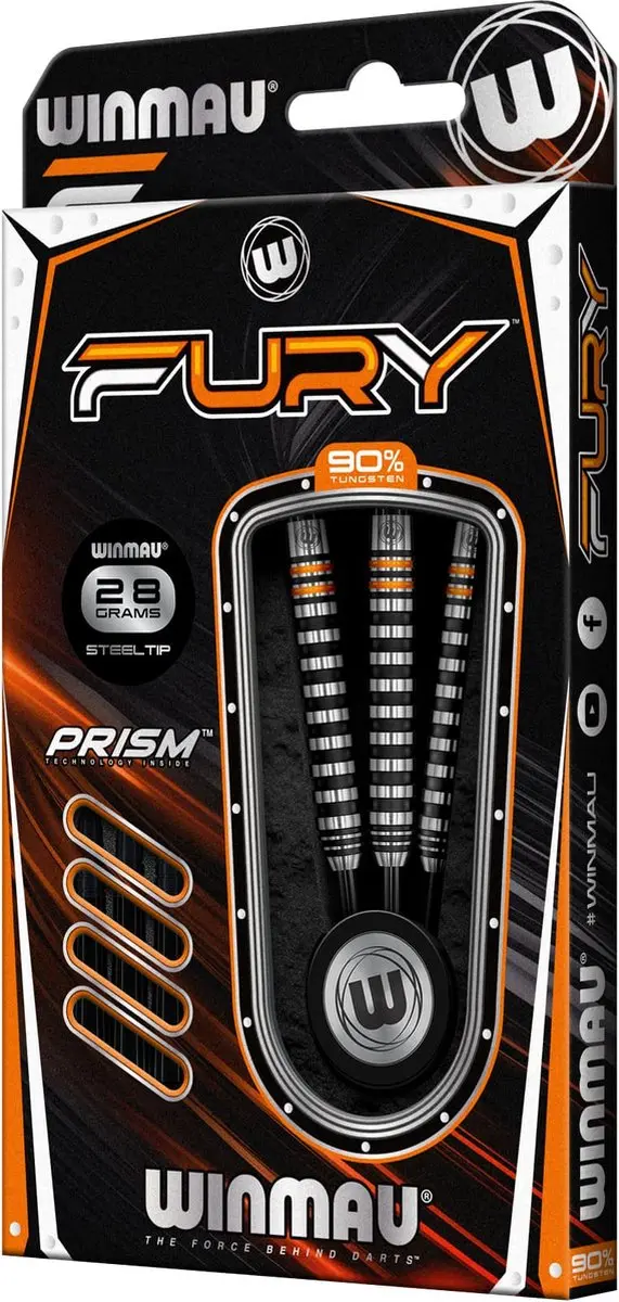 Winmau Fury Dartpijlen 28g - 3 Stuks - Zwart/Zilver - afbeelding 6 van 6