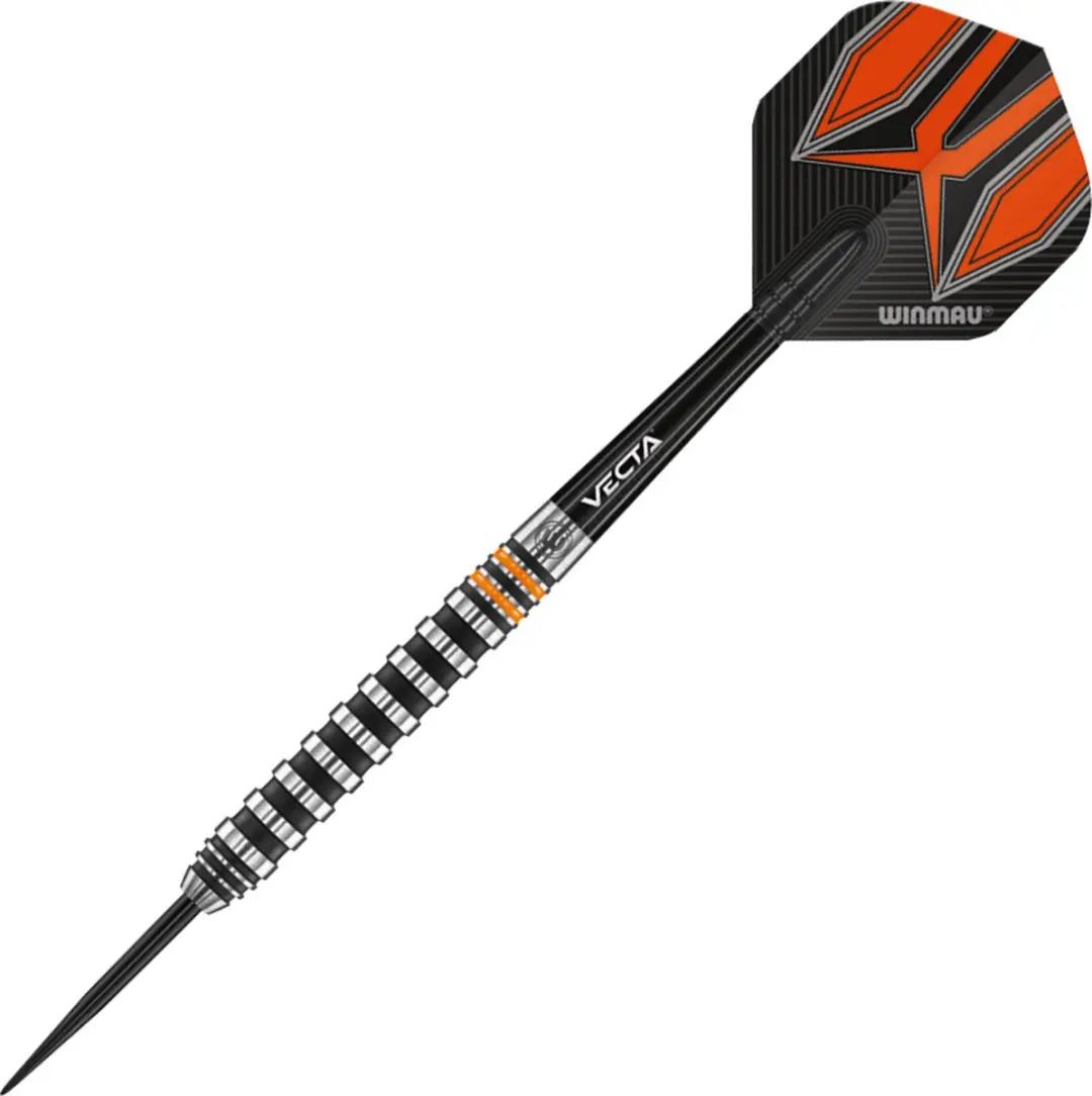 Winmau Fury Dartpijlen 28g - 3 Stuks - Zwart/Zilver