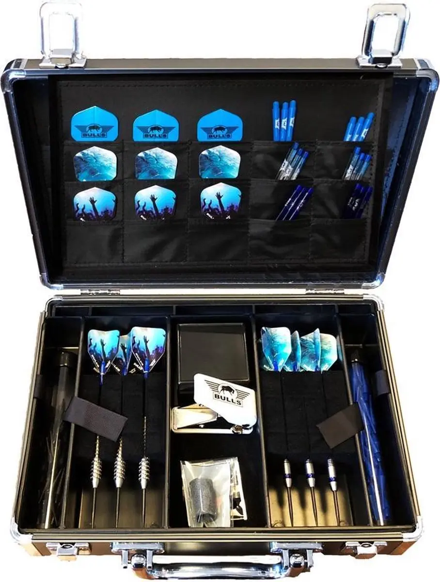 Bull's Secuda Case BU-66369 Aluminium Dartcase - Large - Zwart/Zilver