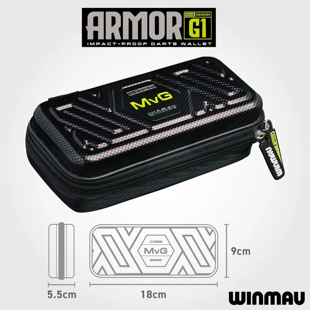 Winmau Michael van Gerwen G1 Armor Dart Case - Zwart/ Groen