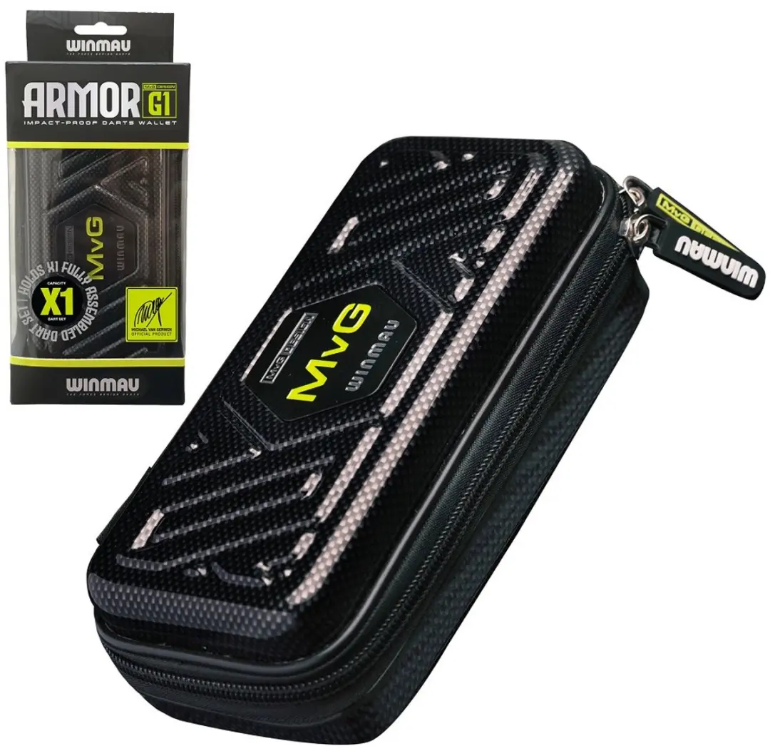 Winmau Michael van Gerwen G1 Armor Dart Case - Zwart/ Groen