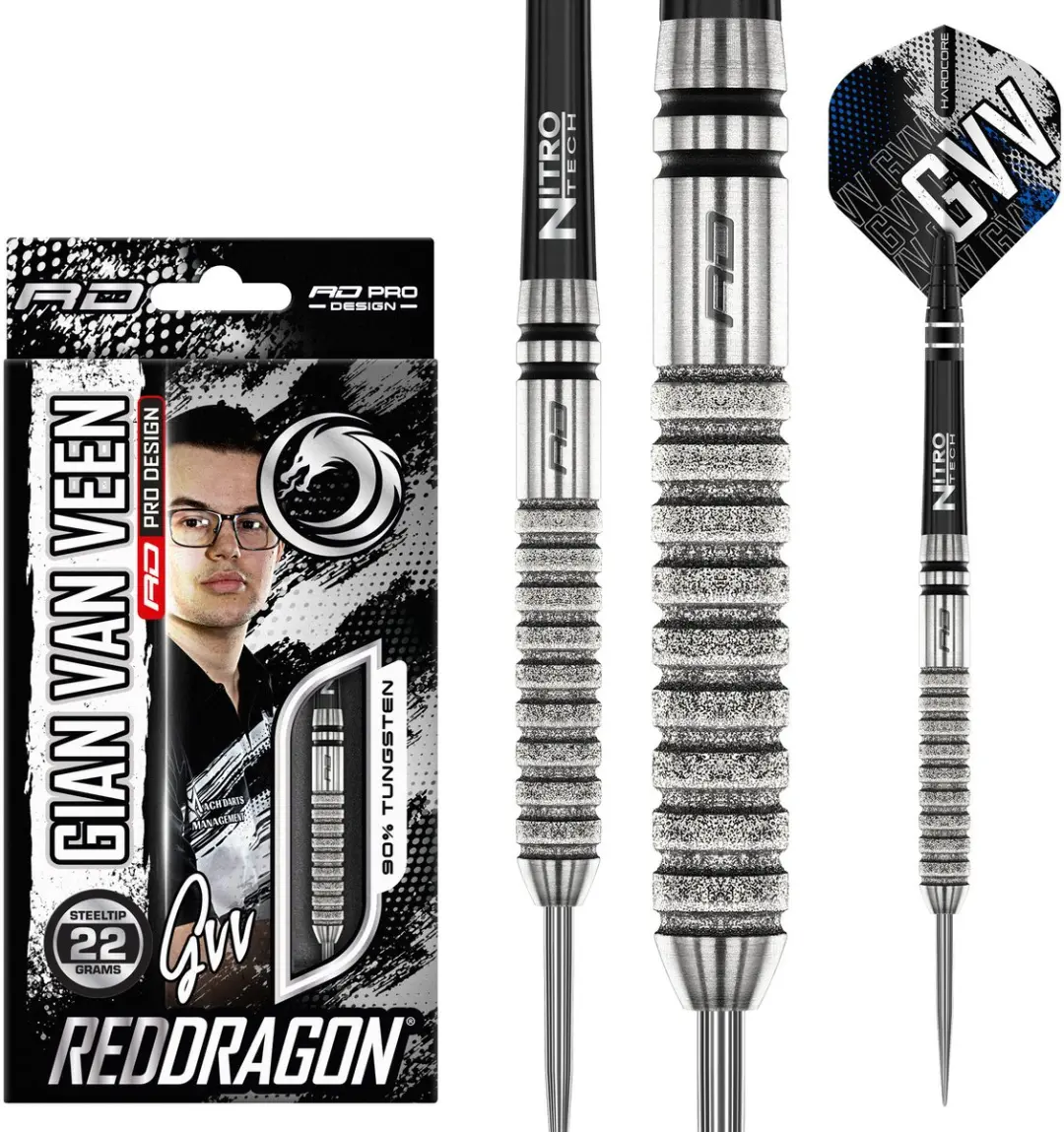 Red Dragon Gian van Veen Tour Edition 90% Dartpijlen