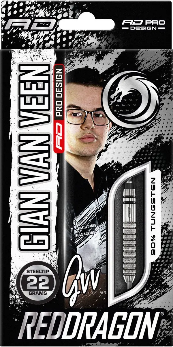 Red Dragon Gian van Veen Tour Edition 90% Dartpijlen - 3 Stuks