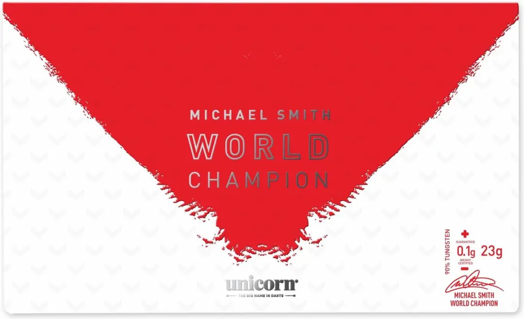 Unicorn Michael Smith 90% World Champion Edition Dartpijlen 21g - 3 Stuks - Rood/Zilver