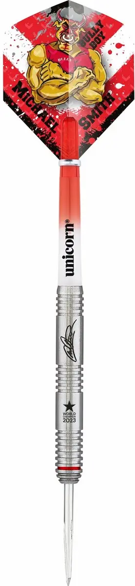Unicorn Michael Smith 90% World Champion Edition Dartpijlen 21g - 3 Stuks - Rood/Zilver