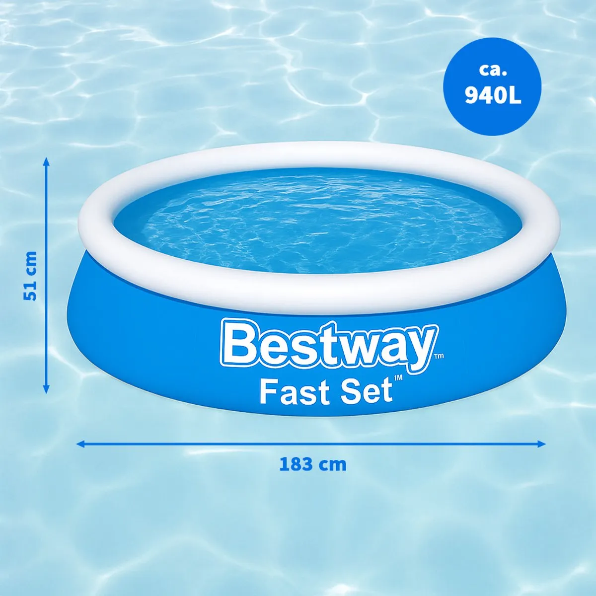 Bestway Kinderzwembad Ø183cm Blauw - Model 57392