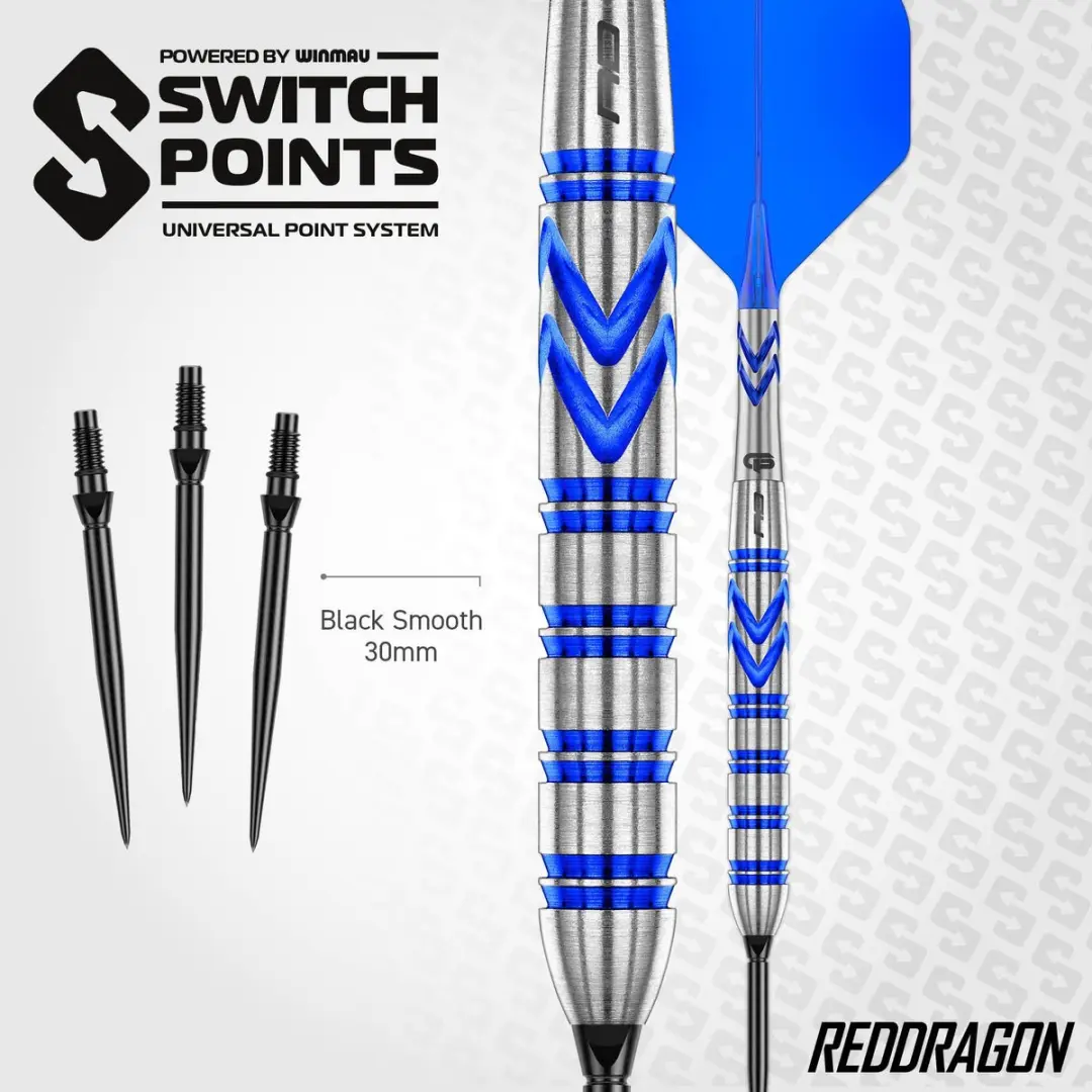Red Dragon Gerwyn Price Blue Original Switch Point Dartpijlen - 3 Stuks
