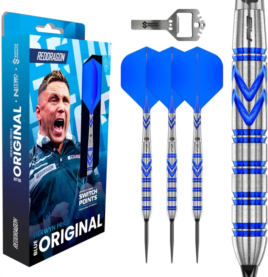 Red Dragon Gerwyn Price Blue Original Switch Point Dartpijlen - 3 Stuks