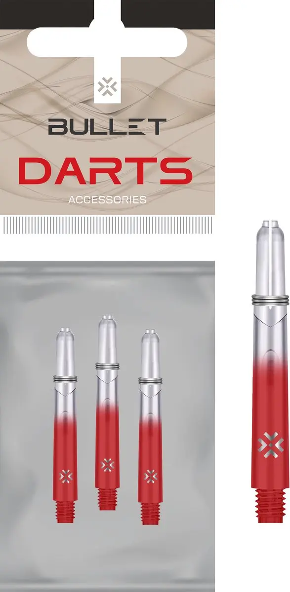 Bullet Shafts 41mm Rood Clear - 3 Stuks