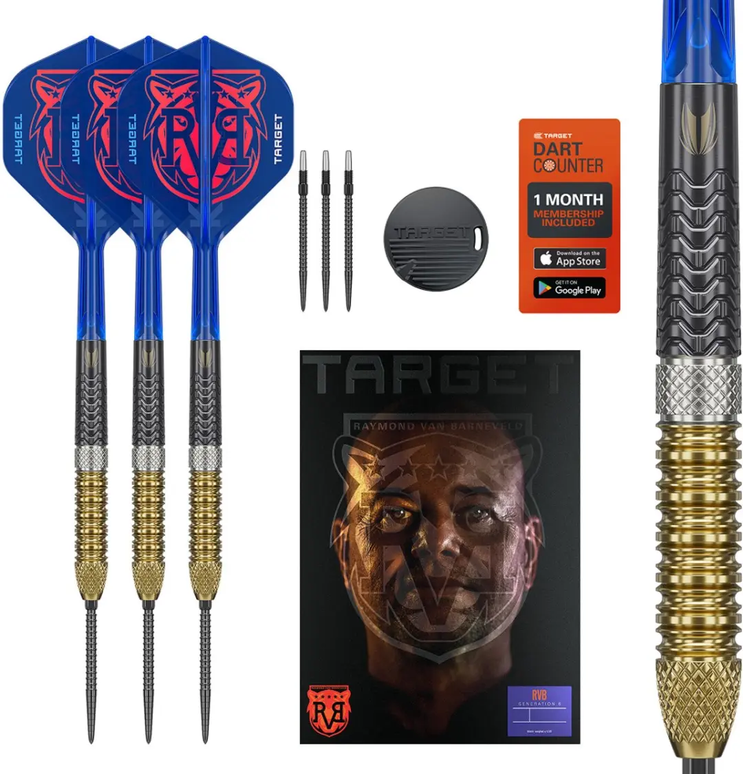 Target Raymond van Barneveld G6 Swiss Point 95% Dartpijlen - 3 Stuks - Blauw