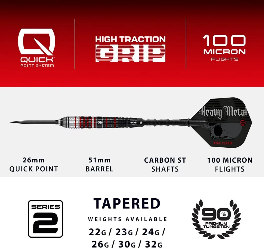 Harrows Ryan Searle Series 2 BD85824-QP Darts - 24g - 3 Stuks