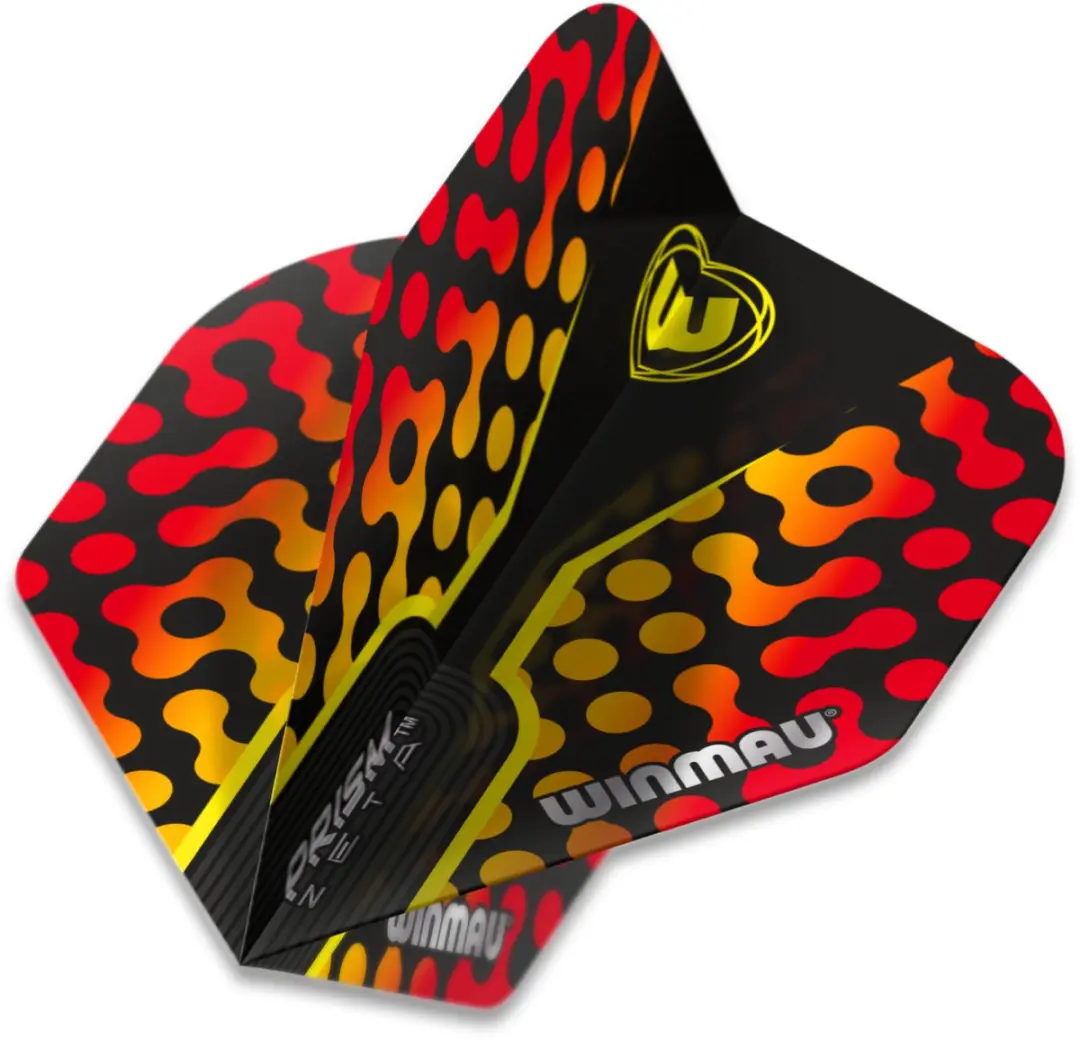 Winmau Prism Zeta Dart Flights - 3 Stuks - Zwart & Rood