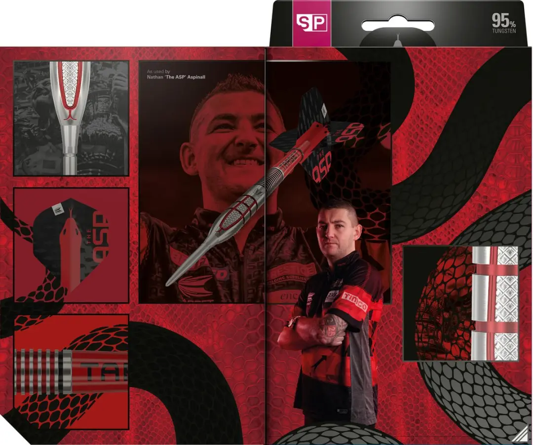 Target Nathan Aspinall G2 Swiss Point Dartpijlen - 3 Stuks - Rood/Zilver