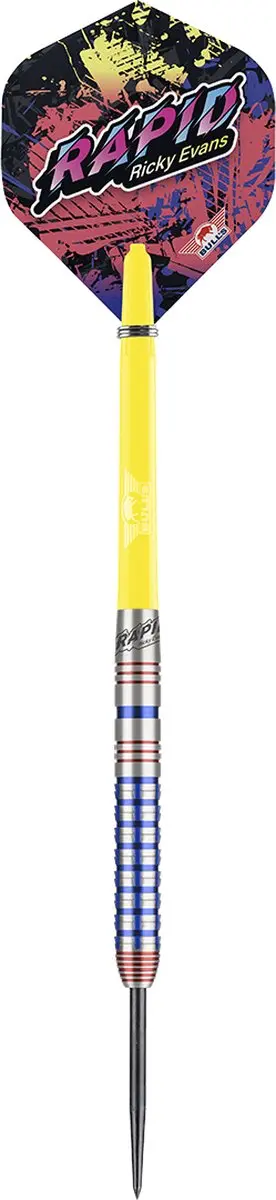 Bull's Ricky Evans Dartpijlen 24g 90% Tungsten - Regenboog - 3 Stuks