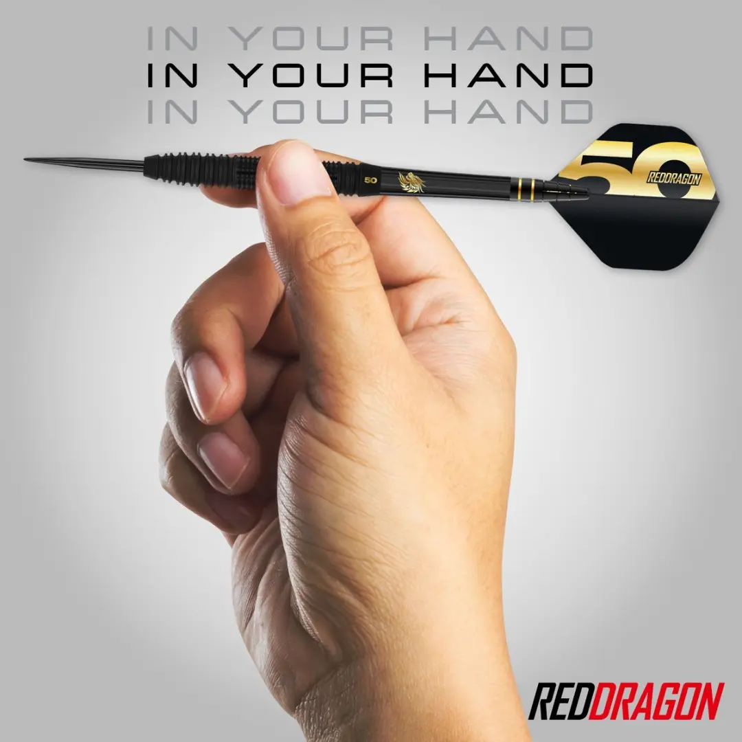 Red Dragon Jonny Clayton 50 Years Anniversary 90% - 3 Darts - Goud/Rood/Zwart