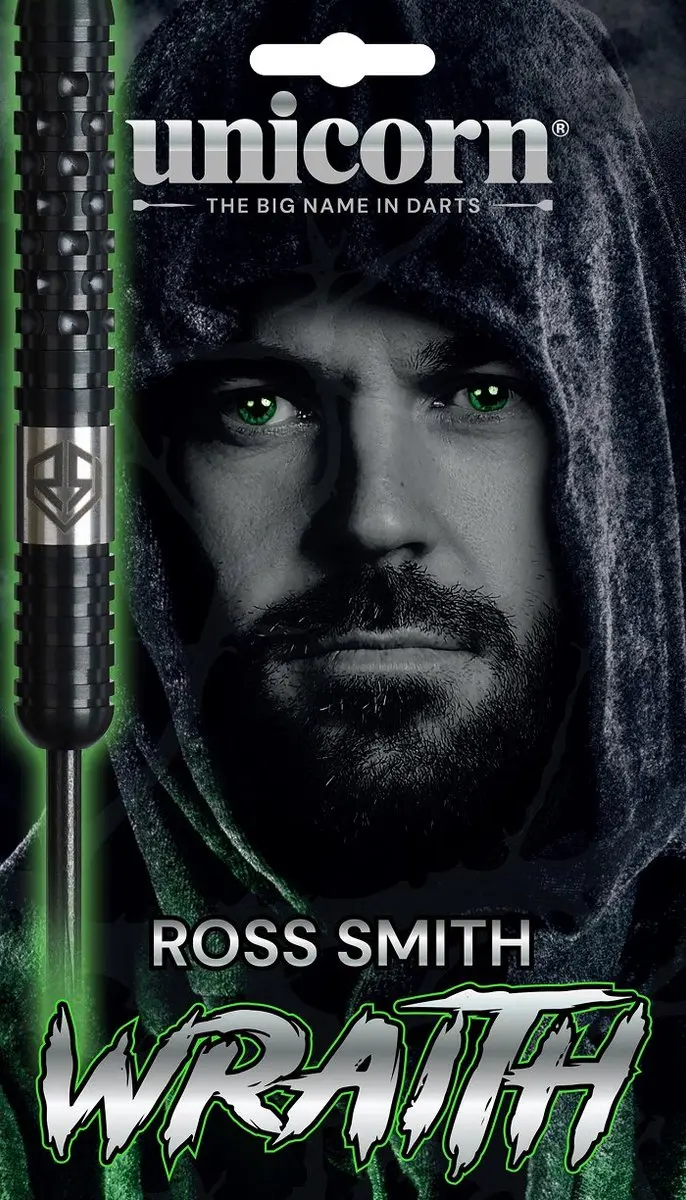 Unicorn Wraith Ross Smith 90% Dartpijlen - 3 Stuks - Groen/Zilver/Zwart
