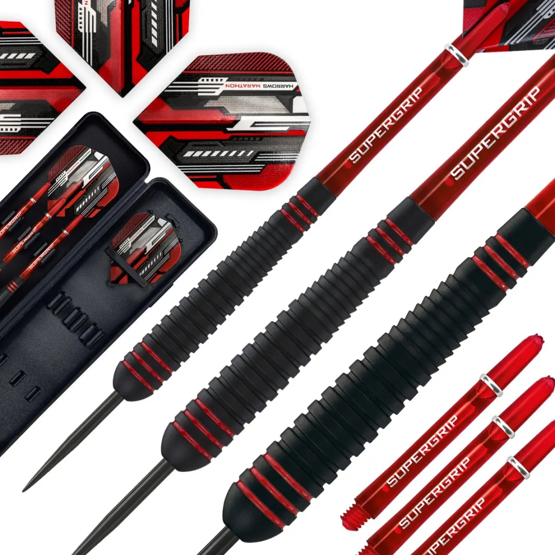 Harrows Ace Rubbergrip 24gr - Zwart/Rood