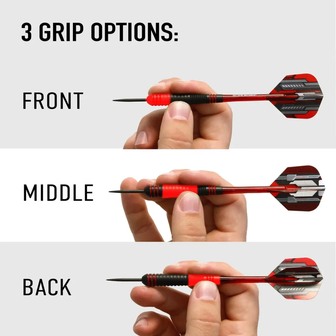 Harrows Ace Rubbergrip 24gr - Zwart/Rood
