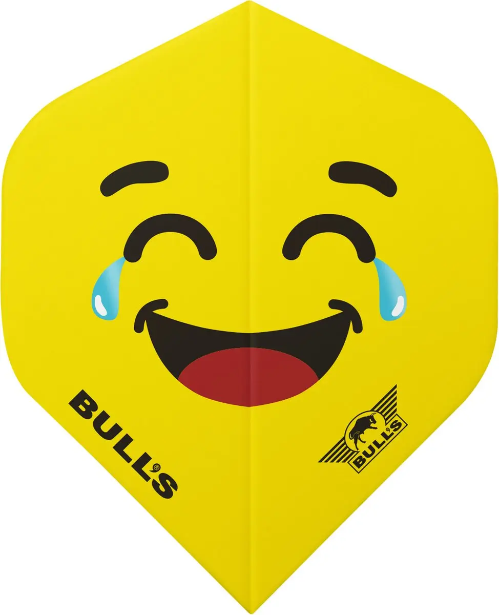 Bull's Smiley 100 Laugh Crying Dart Flights BU-50889 - 3 Stuks - Geel
