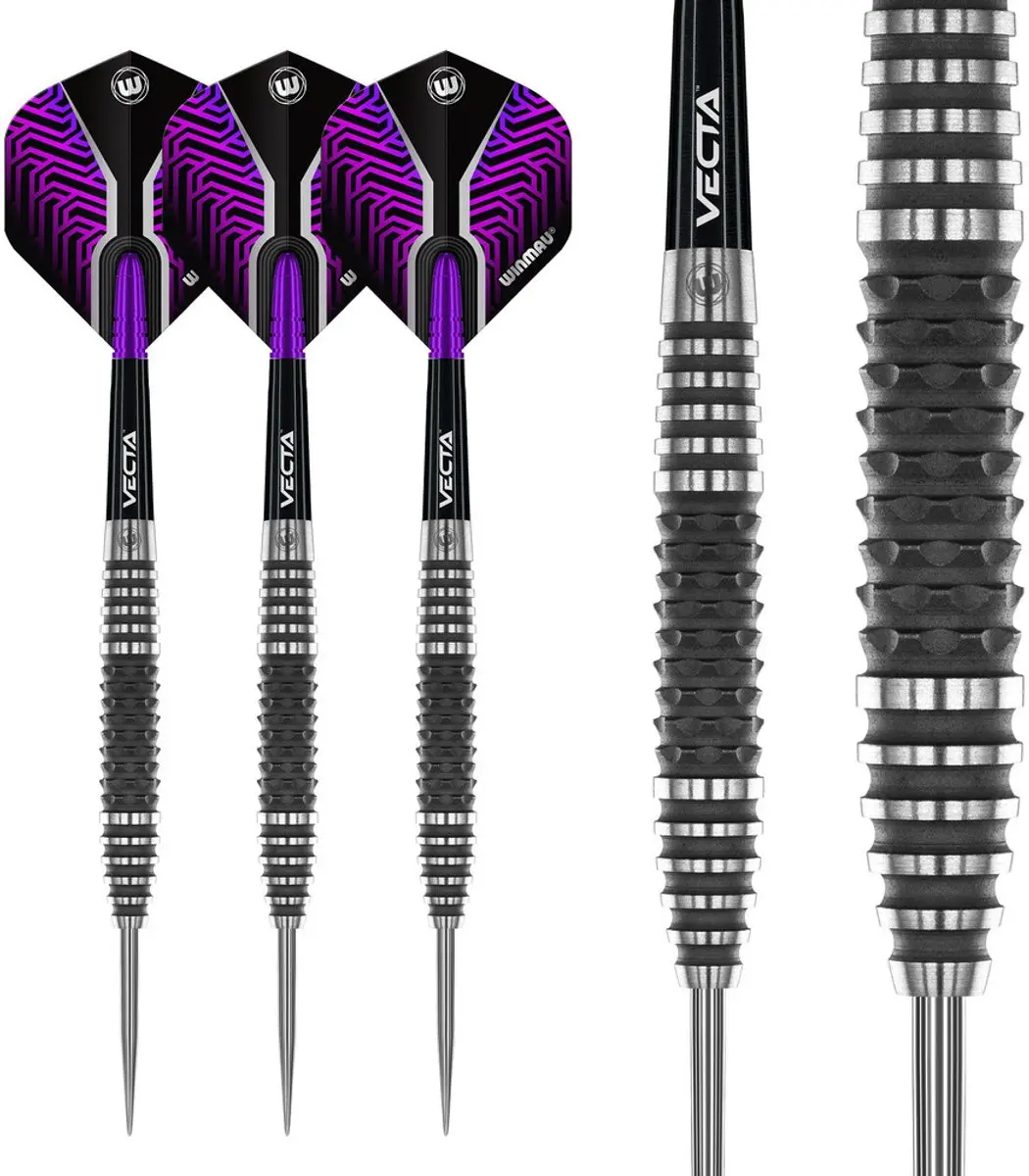 Winmau Kairos 02 Dartpijlen - 3 Stuks - Paars/Zilver/Zwart