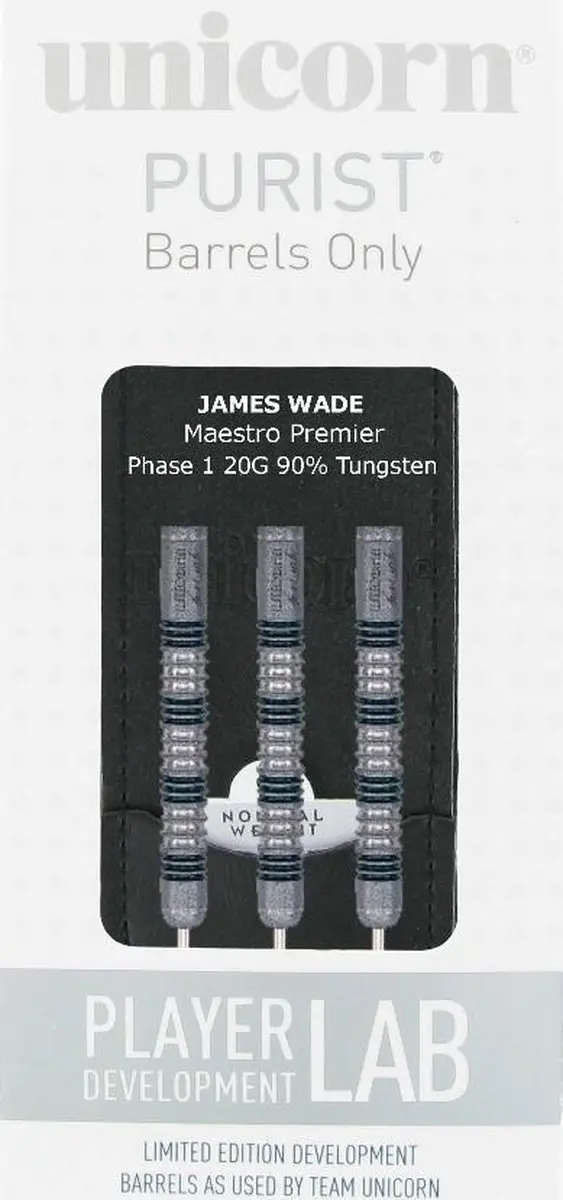 Unicorn Purist James Wade Phase 1 Dartpijlen 3 Stuks - Zilver