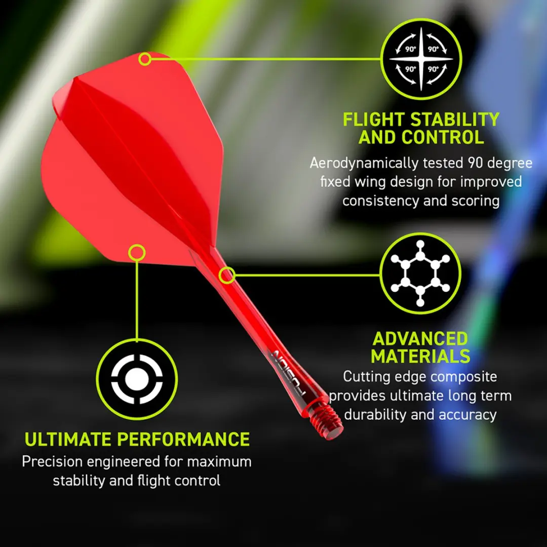 Winmau Fusion Red NO6 Dart Flights - 3 Stuks