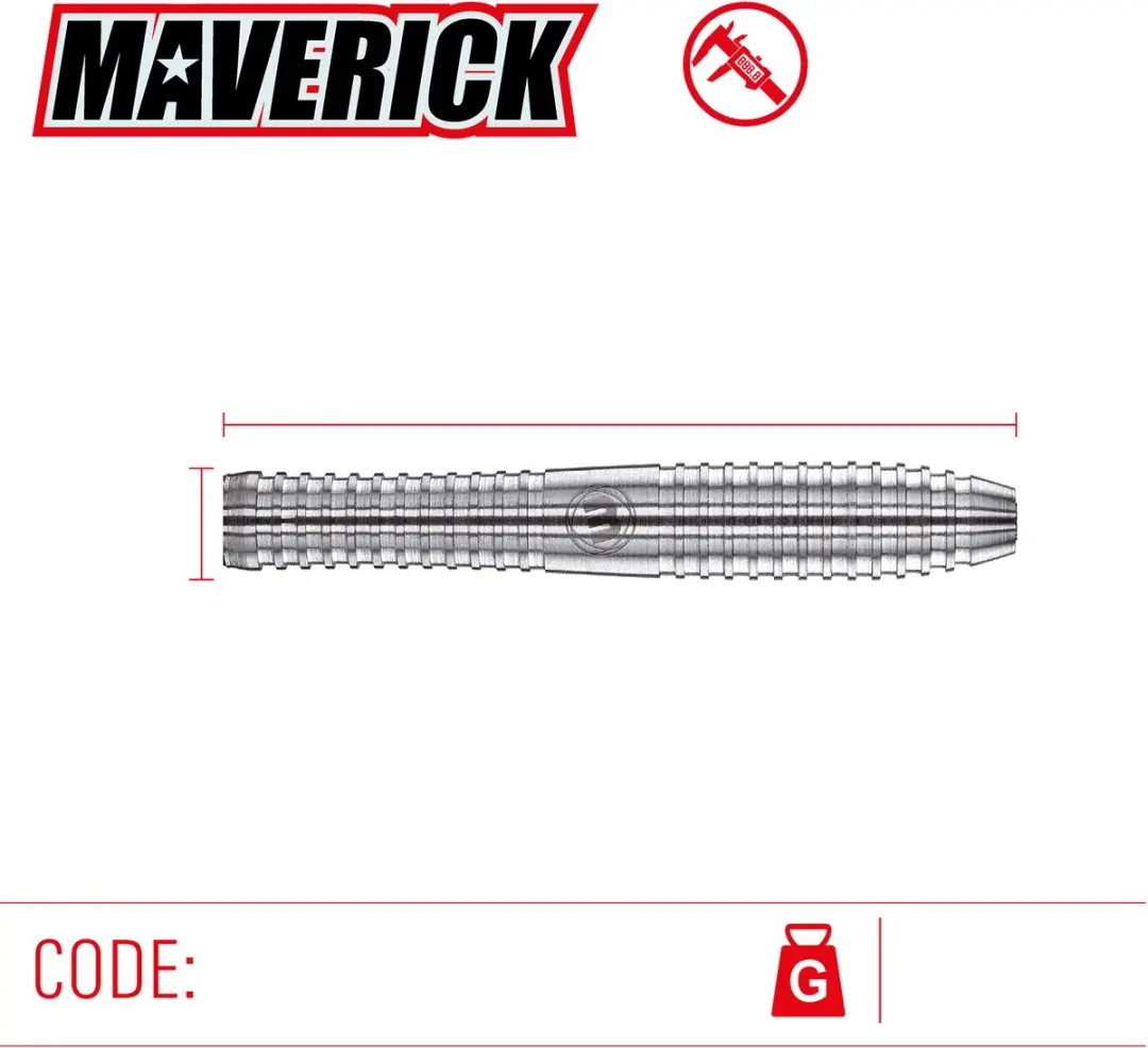 Winmau Maverick Dartpijlen 3-delig - Rood/Zilver/Zwart