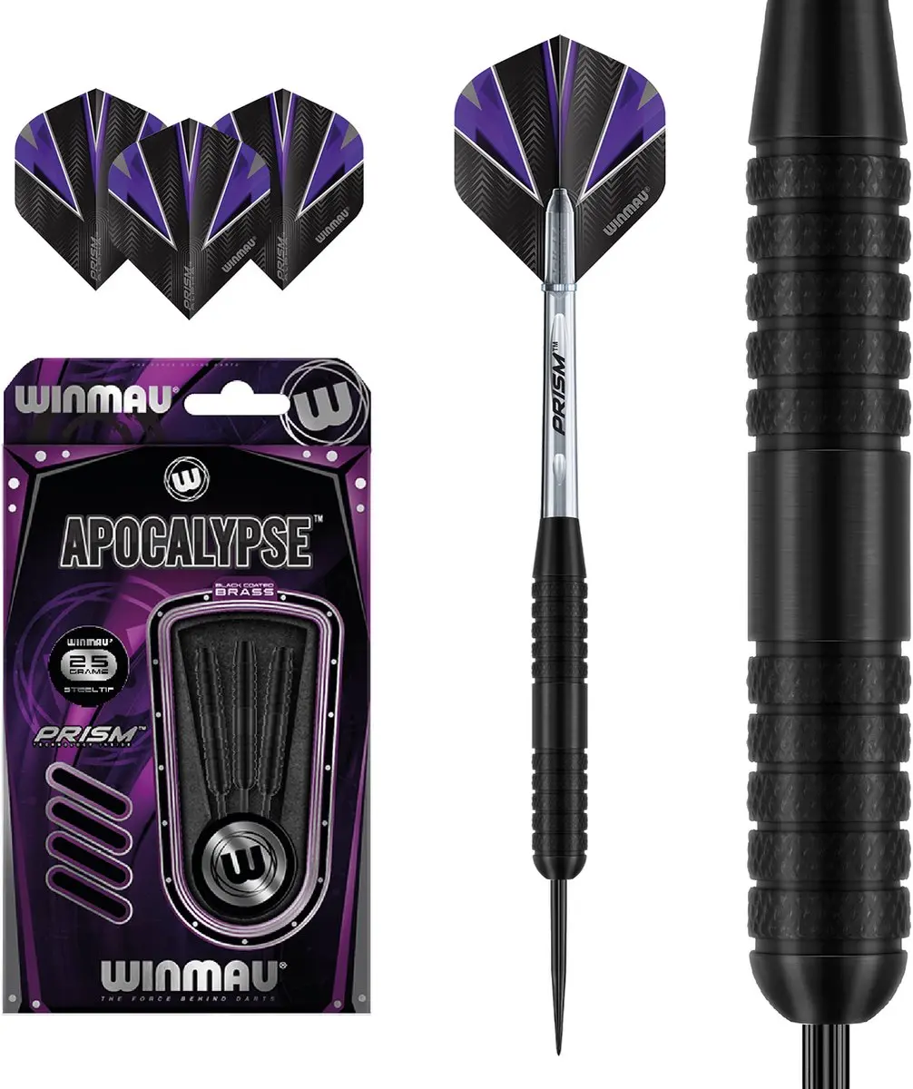 Winmau Apocalypse 3 Brass Dartpijlen - 3 Stuks - Zwart
