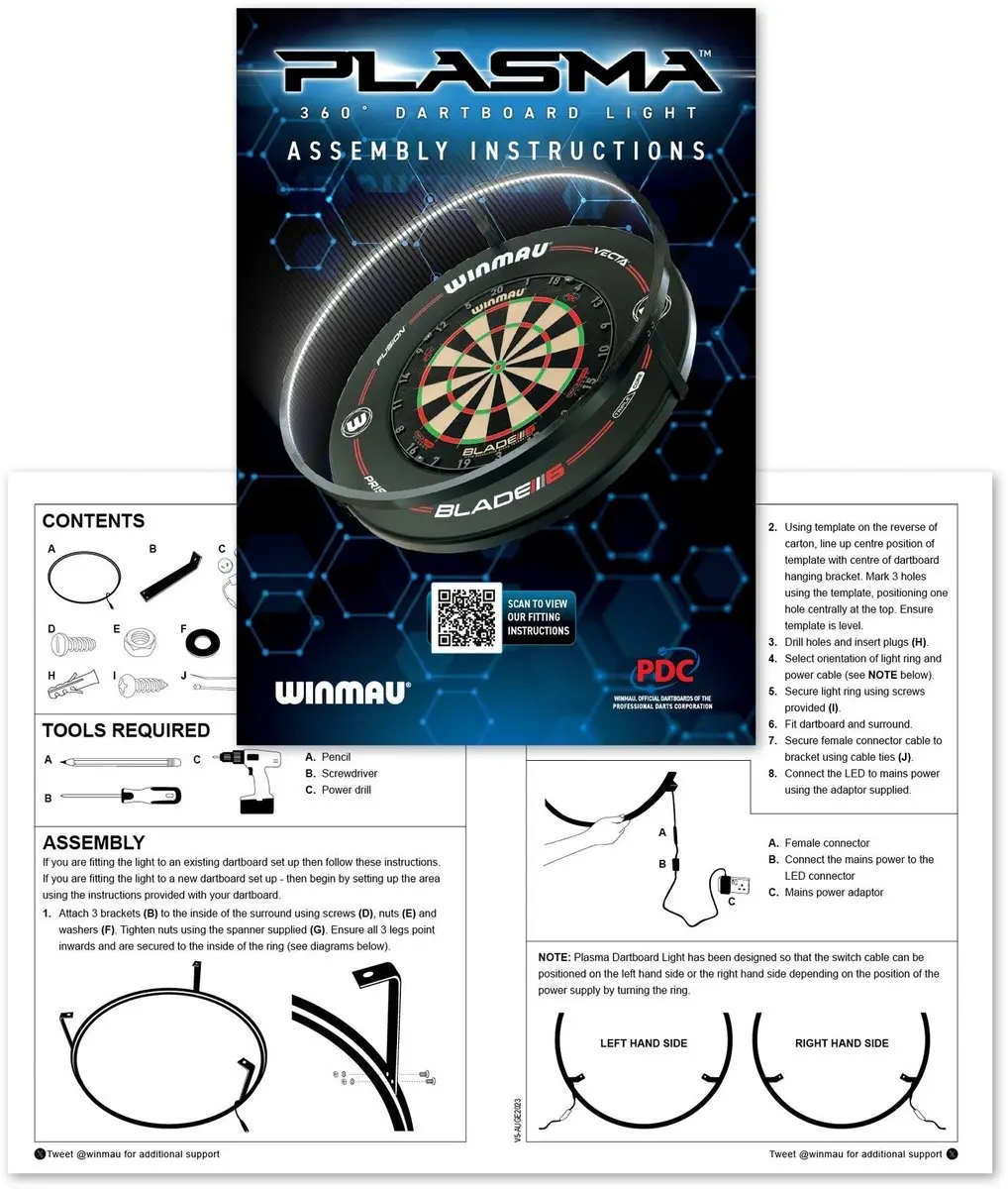 Winmau Plasma Ice Light Pro-Line Bundel - 4306 - Wit