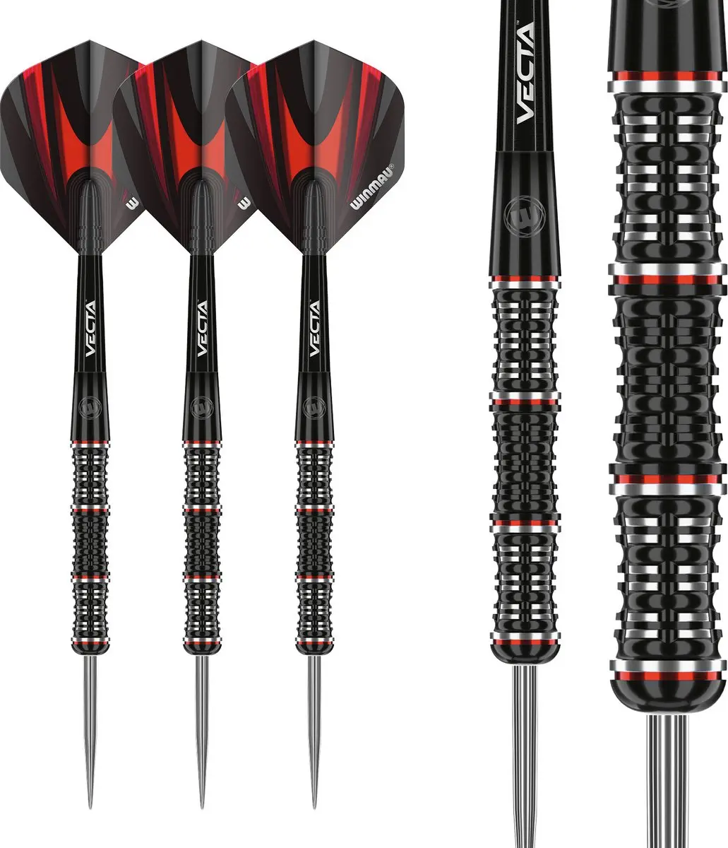Winmau Mervyn King Special Edition Dartpijlen 3 Stuks - Zwart/Zilver/Rood