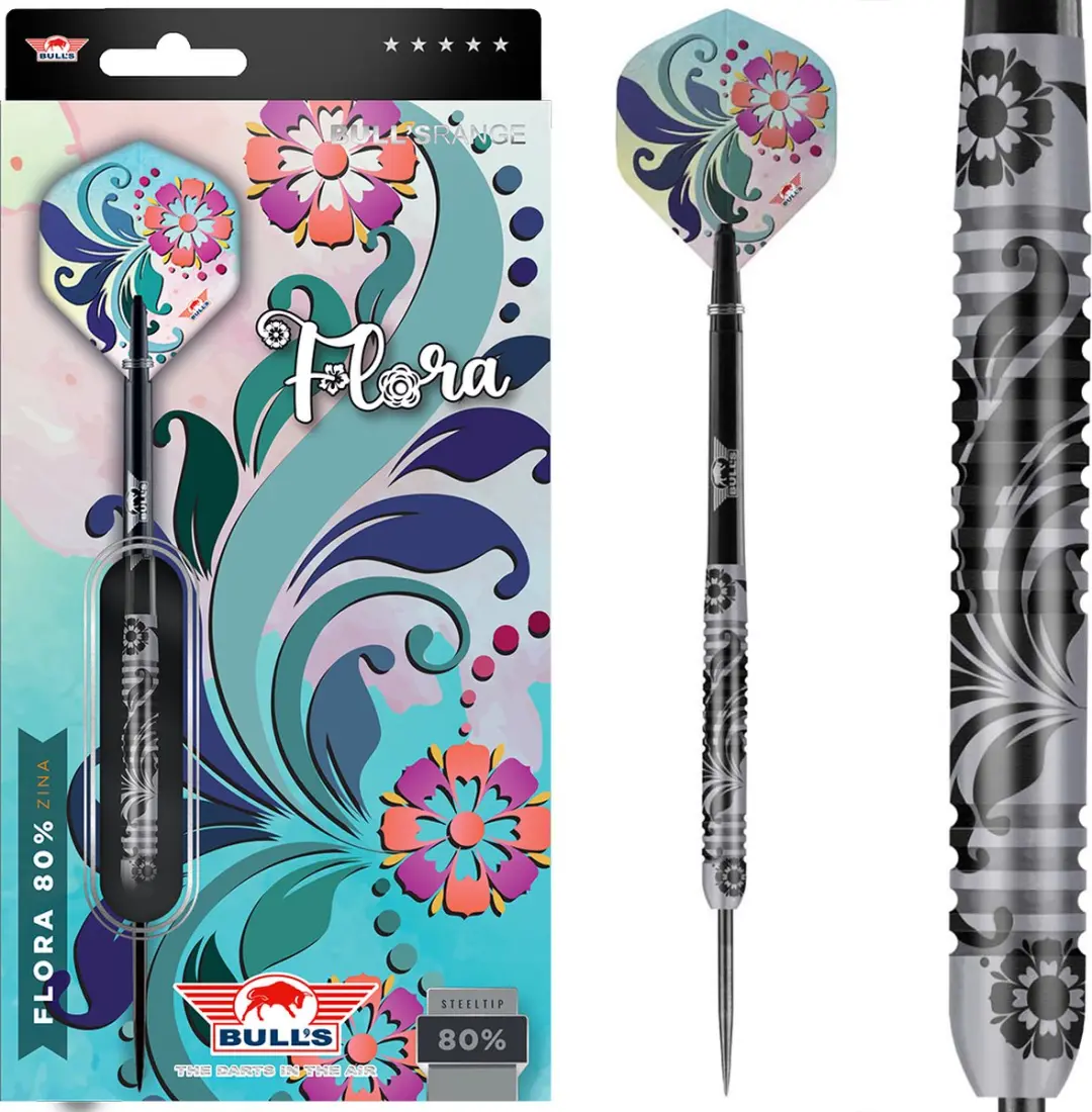 Bull's Flora Zina 80% 26g Steeltip - 3 Stuks - Zilver