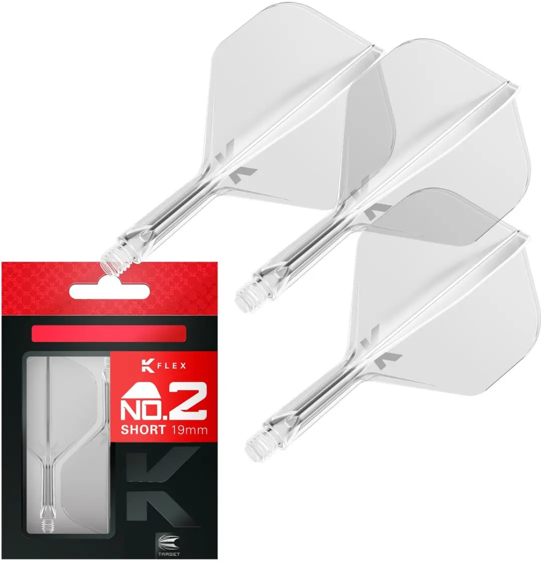 Target K-Flex Clear NO2 Dart Flights Short 19mm - 410025