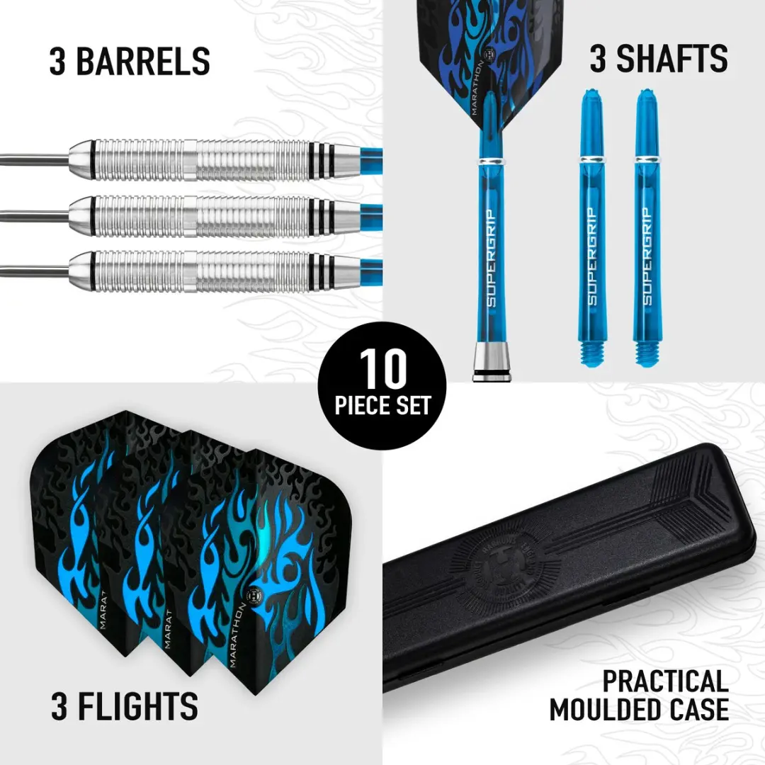 Harrows Blaze 100% Inox Steel 21gr - Blauw/Zwart