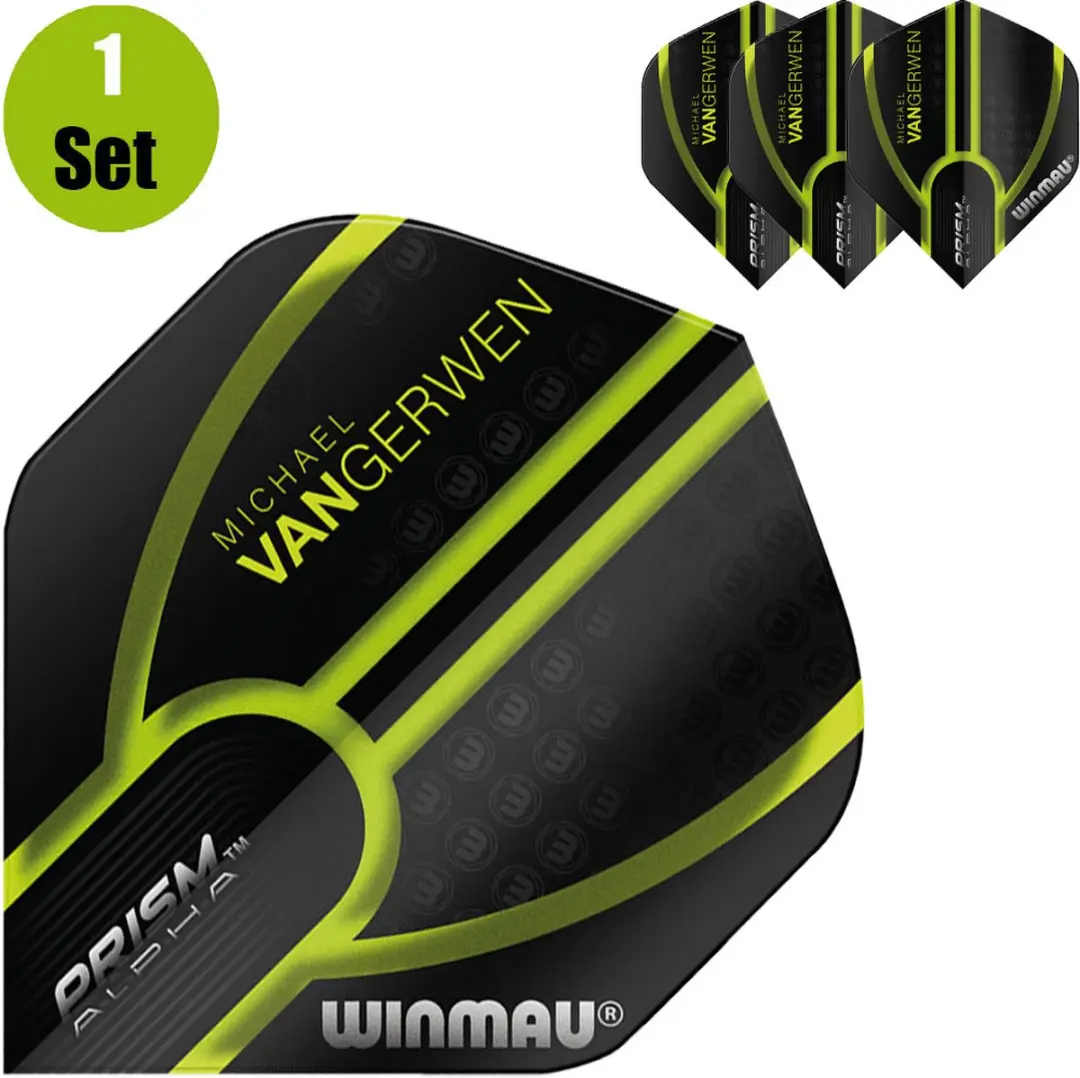 Winmau Michael van Gerwen Prism Alpha Dart Flights - 3 Stuks - Groen/Zwart