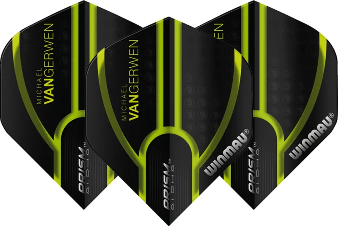 Winmau Michael van Gerwen Prism Alpha Dart Flights - 3 Stuks - Groen/Zwart