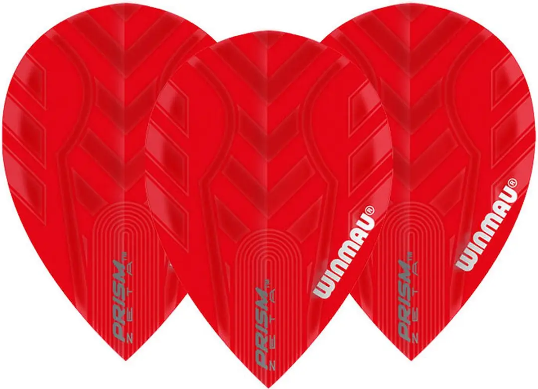 Winmau Prism Zeta Pear Dart Flights - Rood - 3 Stuks